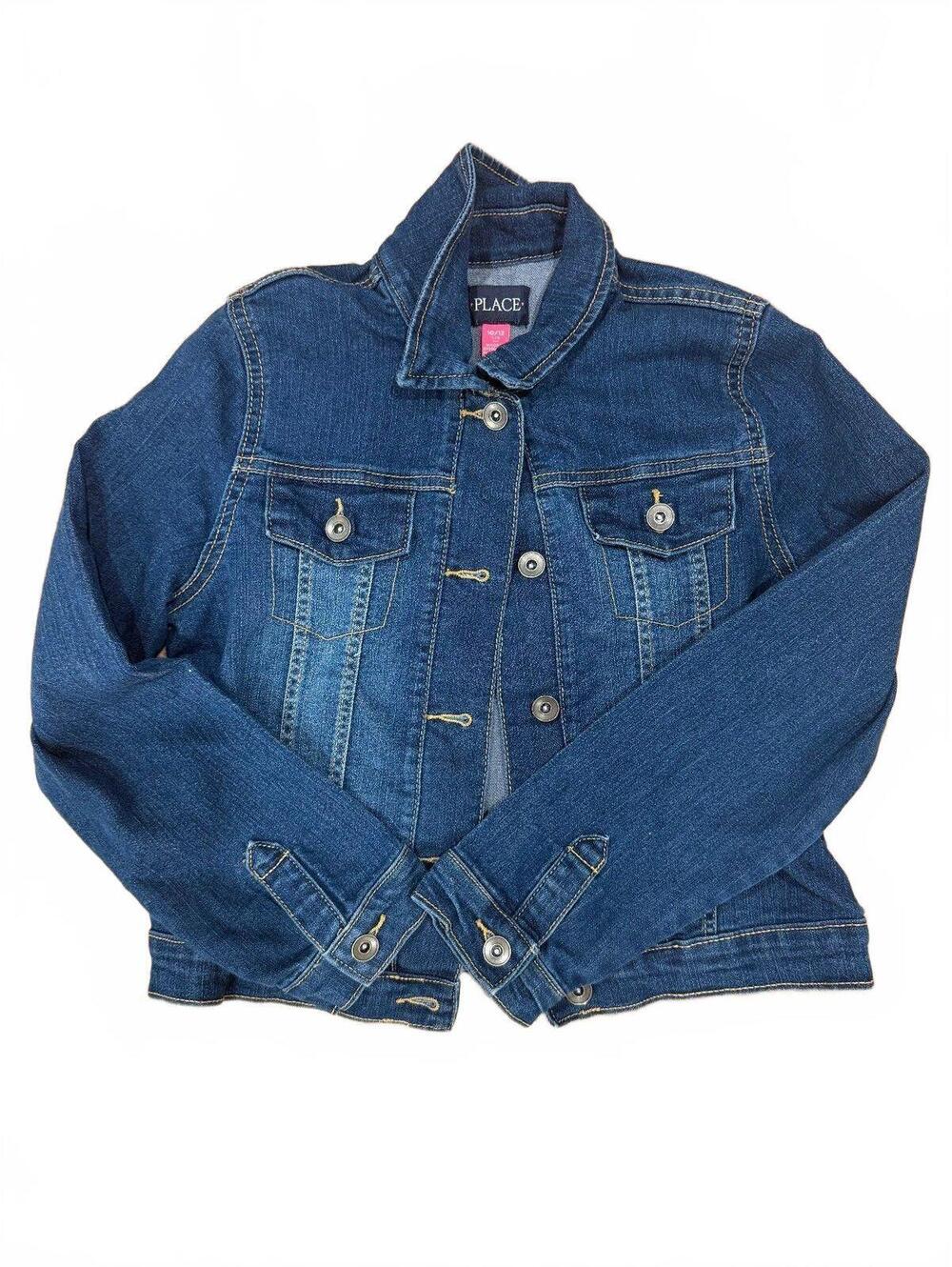 The Children’s Place Girls Denim Jacket Size 10/12 L Blue Jean Button Front